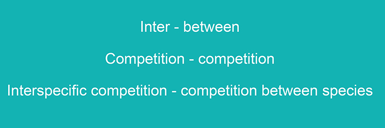Interspecific competition is the competition between to different species